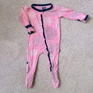 KicKee Pants 3-6 month Floral Footie EUC